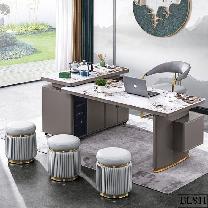 Bàn làm việc kết hợp bàn trà bếp từ BLS11