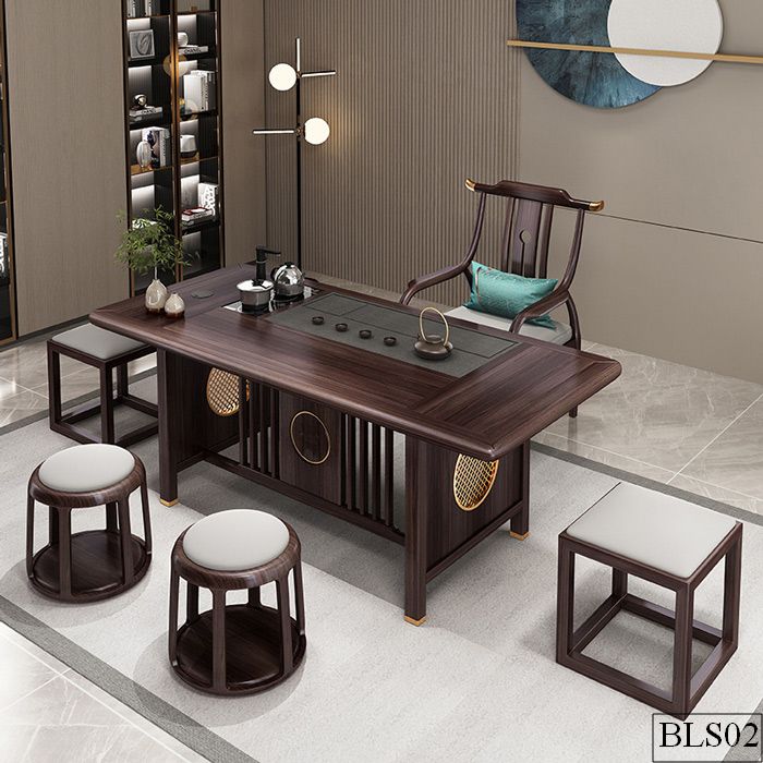 Bàn làm việc thông minh gỗ tự nhiên BLS02