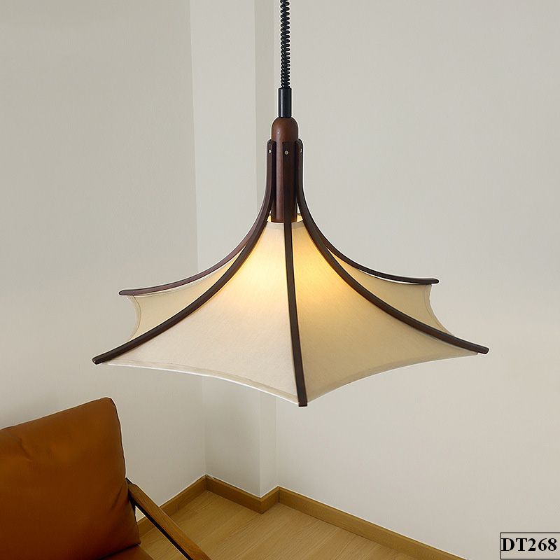 Đèn thả khung gỗ chao vải cao cấp Kuti DT268