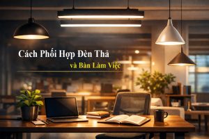 Đèn thả văn phòng và bàn làm việc: Cách phối hợp để tăng năng suất và thẩm mỹ