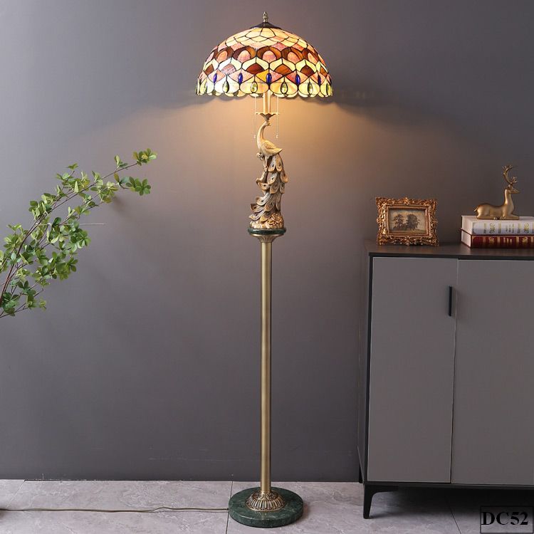 Đèn cây Tiffany Uzyka DC52 | Đèn cao 150cm, Đồng cao cấp