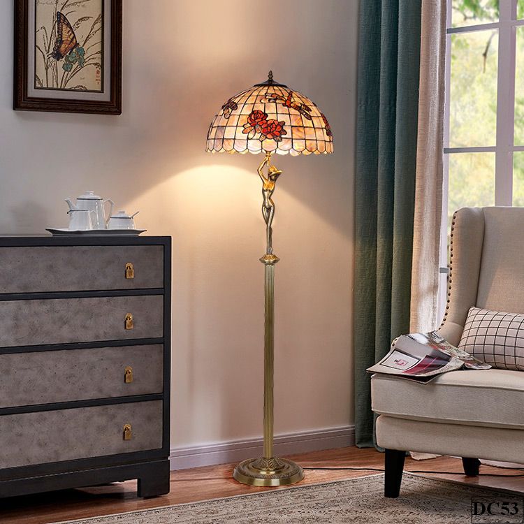 Đèn cây đứng Tiffany Sud DC53 | Cao 150cm, Chao 46cm
