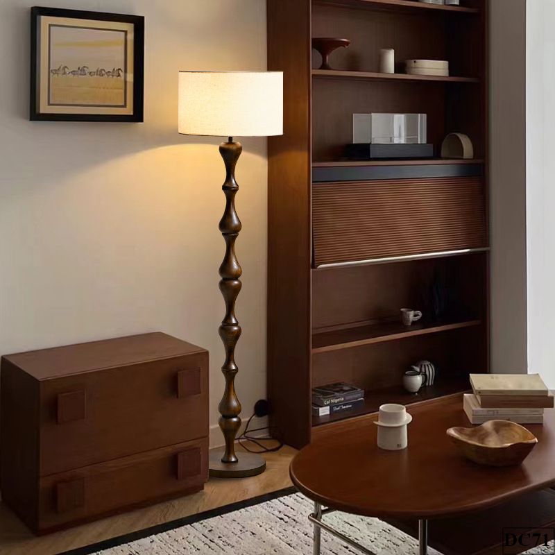 Đèn cây gỗ trang trí phòng khách Woosiba DC71 | Cao 153cm