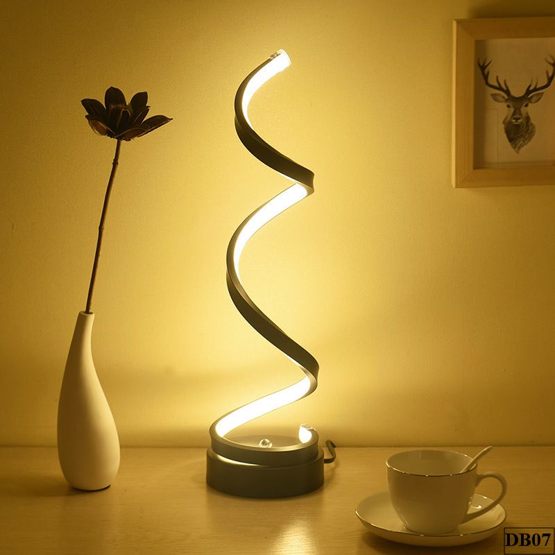 Đèn để bàn xoắn ốc Suto – DB07 | Cao 46cm, màu trắng hoặc đen