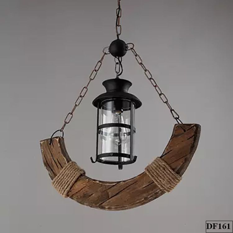 Đèn thả gỗ hình mỏ leo Mine DF161