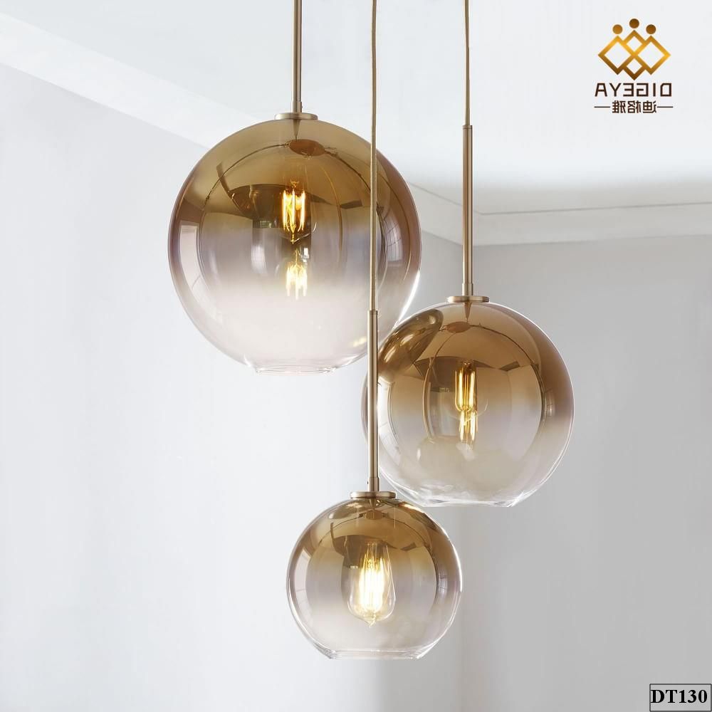 Đèn thả thủy tinh hình tròn Gradient DT130