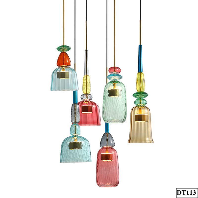 Đèn thả thủy tinh nhiều màu sắc Jglas DT113