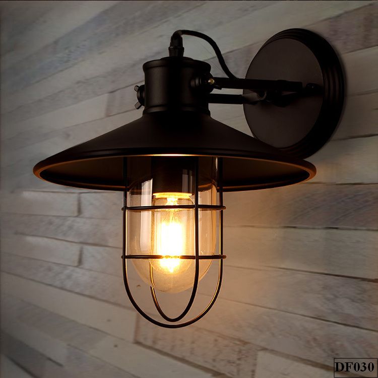 Đèn treo tường lồng sắt Lidz DF030