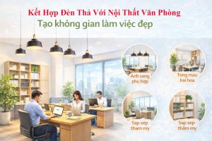Kết hợp đèn thả văn phòng với nội thất – Tạo không gian làm việc đẹp và hài hòa