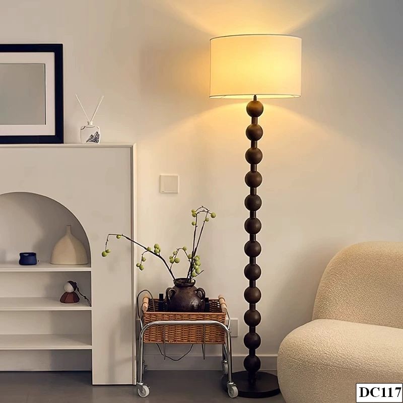 Đèn cây đứng thân sắt chao vải Retro Shelf DC117